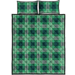St. Patrick's Day Tartan Print Quilt Bed Set
