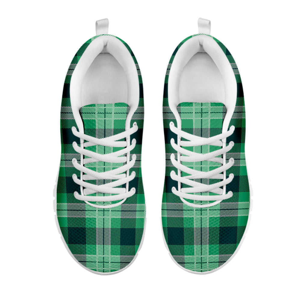 St. Patrick's Day Tartan Print White Sneakers