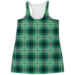 St. Patrick's Day Tartan Print Women's Racerback Tank Top
