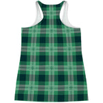 St. Patrick's Day Tartan Print Women's Racerback Tank Top
