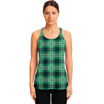 St. Patrick's Day Tartan Print Women's Racerback Tank Top