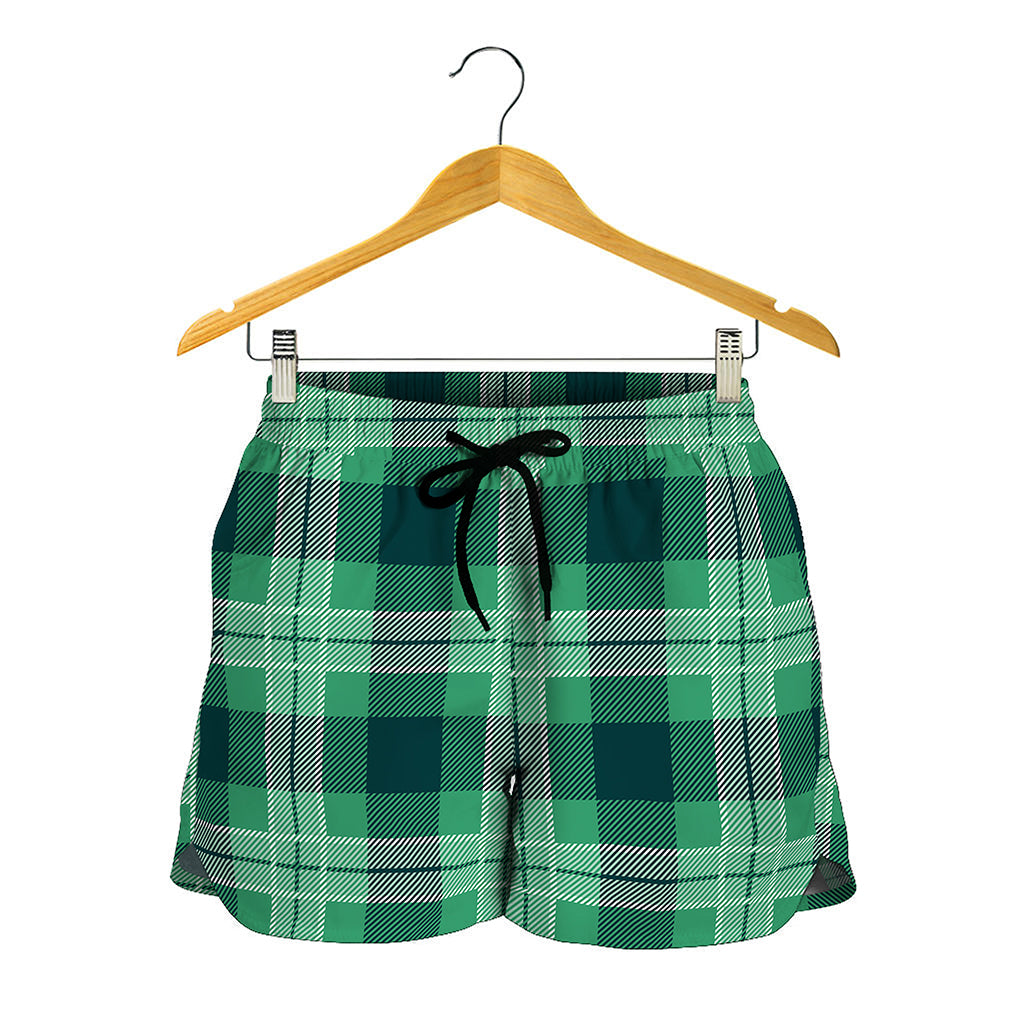 St. Patrick's Day Tartan Print Women's Shorts