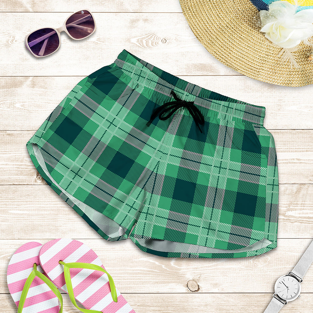 St. Patrick's Day Tartan Print Women's Shorts