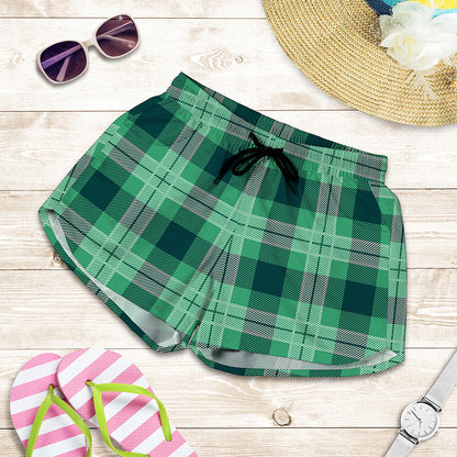 St. Patrick's Day Tartan Print Women's Shorts