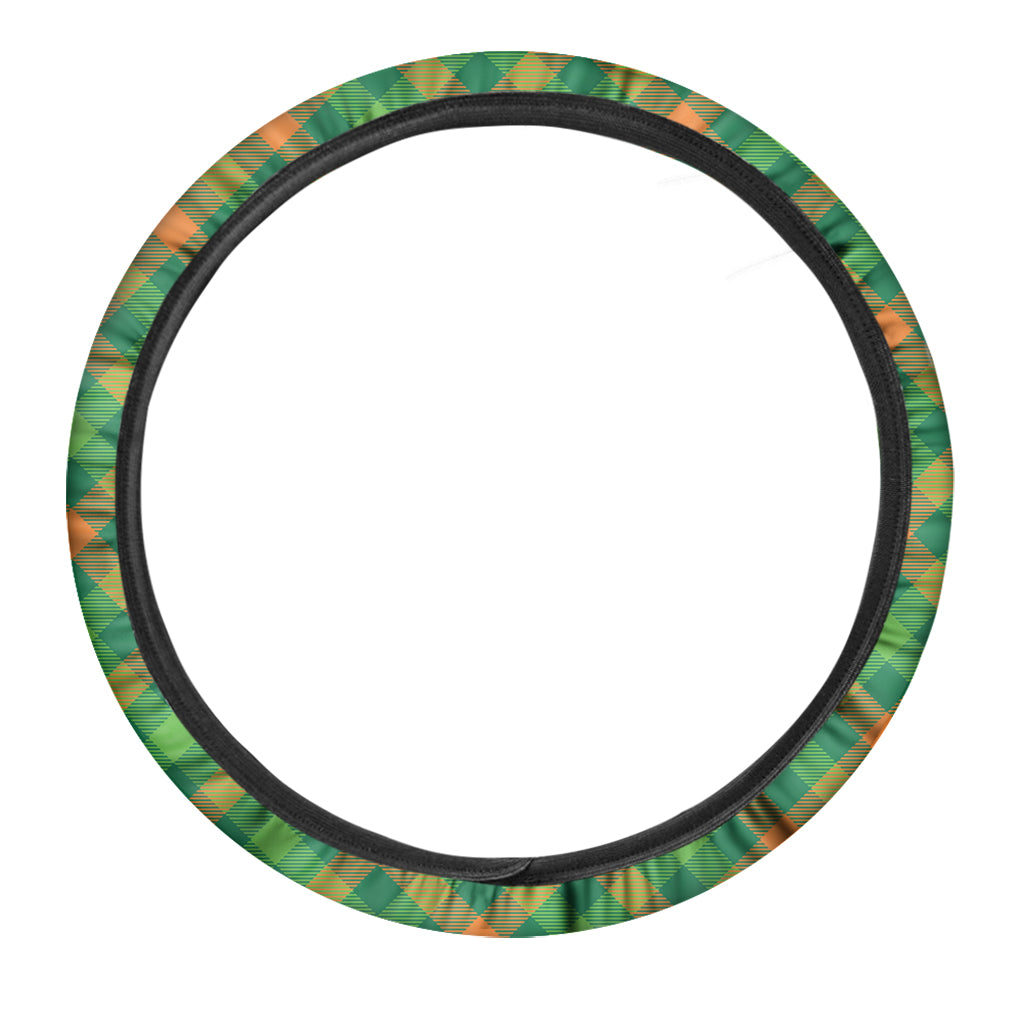 St. Patrick's Day Buffalo Pattern Print Car Steering Wheel Cover