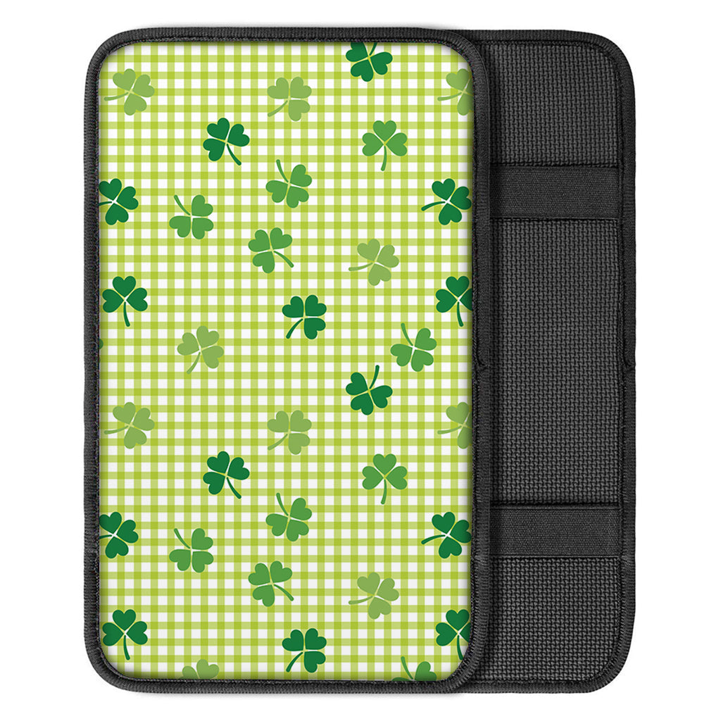 St. Patrick's Day Buffalo Plaid Print Car Center Console Cover