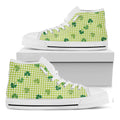 St. Patrick's Day Buffalo Plaid Print White High Top Sneakers