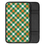 St. Patrick's Day Plaid Pattern Print Car Center Console Cover