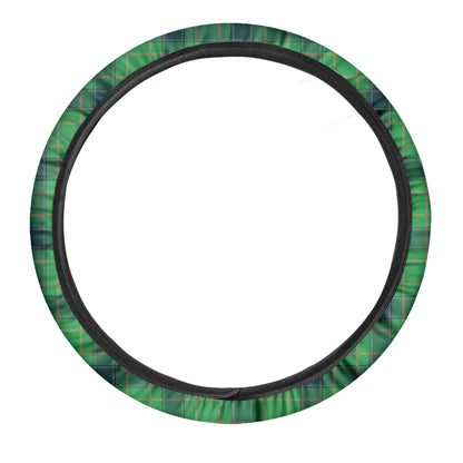St. Patrick's Day Scottish Plaid Print Car Steering Wheel Cover