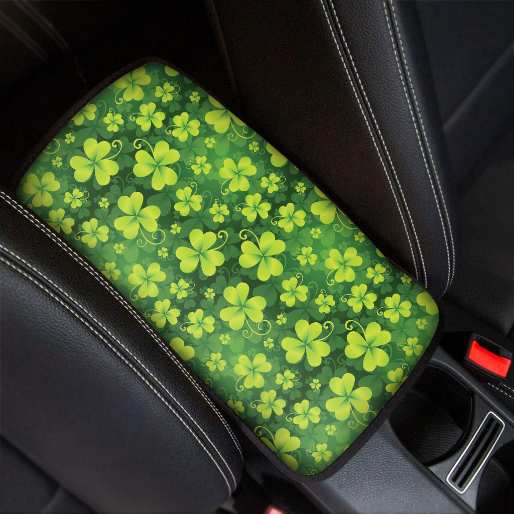 St. Patrick's Day Shamrock Pattern Print Car Center Console Cover