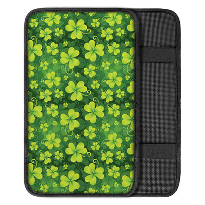 St. Patrick's Day Shamrock Pattern Print Car Center Console Cover