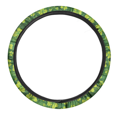 St. Patrick's Day Shamrock Pattern Print Car Steering Wheel Cover