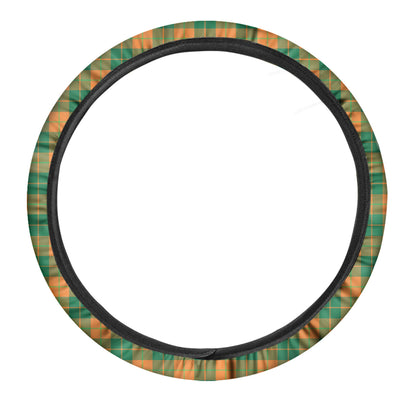 St. Patrick's Day Stewart Plaid Print Car Steering Wheel Cover