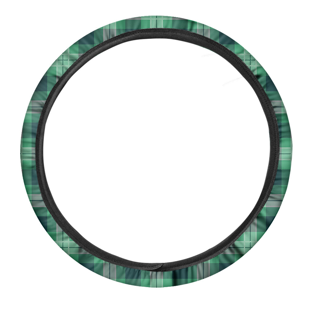 St. Patrick's Day Tartan Print Car Steering Wheel Cover