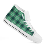 St. Patrick's Day Tartan Print White High Top Shoes