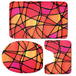 Stained Glass Mosaic Pattern Print 3 Piece Bath Mat Set