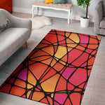 Stained Glass Mosaic Pattern Print Area Rug