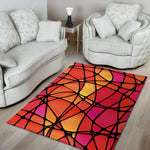 Stained Glass Mosaic Pattern Print Area Rug