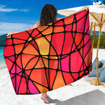 Stained Glass Mosaic Pattern Print Beach Sarong Wrap