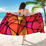 Stained Glass Mosaic Pattern Print Beach Sarong Wrap