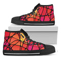 Stained Glass Mosaic Pattern Print Black High Top Sneakers