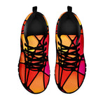 Stained Glass Mosaic Pattern Print Black Sneakers