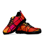 Stained Glass Mosaic Pattern Print Black Sneakers
