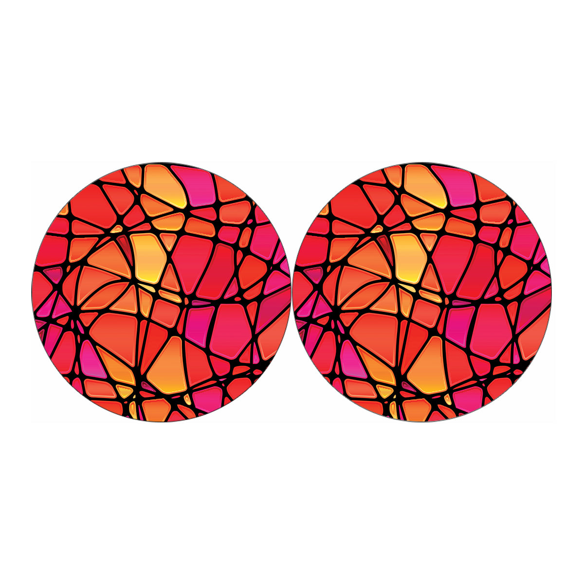 Stained Glass Mosaic Pattern Print Car Coasters
