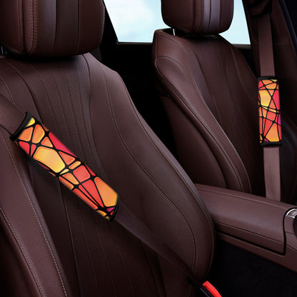 Stained Glass Mosaic Pattern Print Car Seat Belt Covers