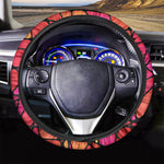 Stained Glass Mosaic Pattern Print Car Steering Wheel Cover