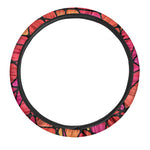 Stained Glass Mosaic Pattern Print Car Steering Wheel Cover