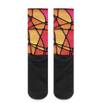 Stained Glass Mosaic Pattern Print Crew Socks