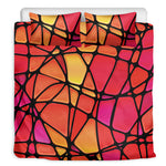 Stained Glass Mosaic Pattern Print Duvet Cover Bedding Set