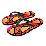 Stained Glass Mosaic Pattern Print Flip Flops