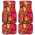 Stained Glass Mosaic Pattern Print Front and Back Car Floor Mats