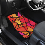 Stained Glass Mosaic Pattern Print Front and Back Car Floor Mats