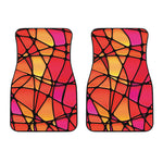 Stained Glass Mosaic Pattern Print Front Car Floor Mats