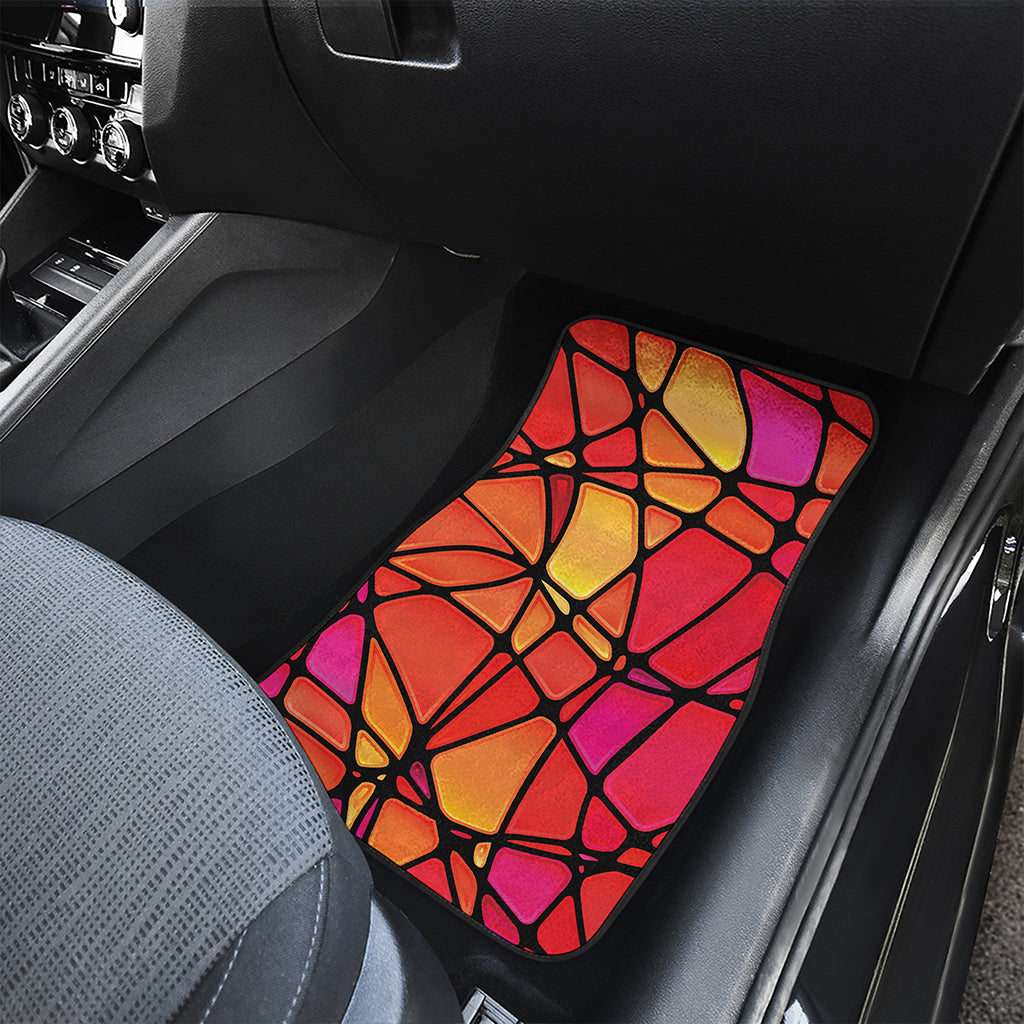 Stained Glass Mosaic Pattern Print Front Car Floor Mats