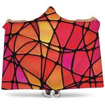 Stained Glass Mosaic Pattern Print Hooded Blanket