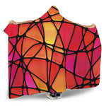 Stained Glass Mosaic Pattern Print Hooded Blanket