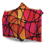 Stained Glass Mosaic Pattern Print Hooded Blanket