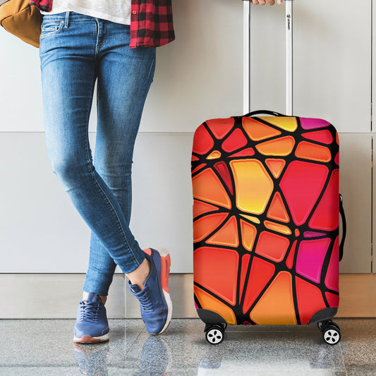 Stained Glass Mosaic Pattern Print Luggage Cover