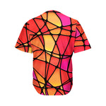 Stained Glass Mosaic Pattern Print Men's Baseball Jersey