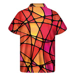 Stained Glass Mosaic Pattern Print Men's Short Sleeve Shirt