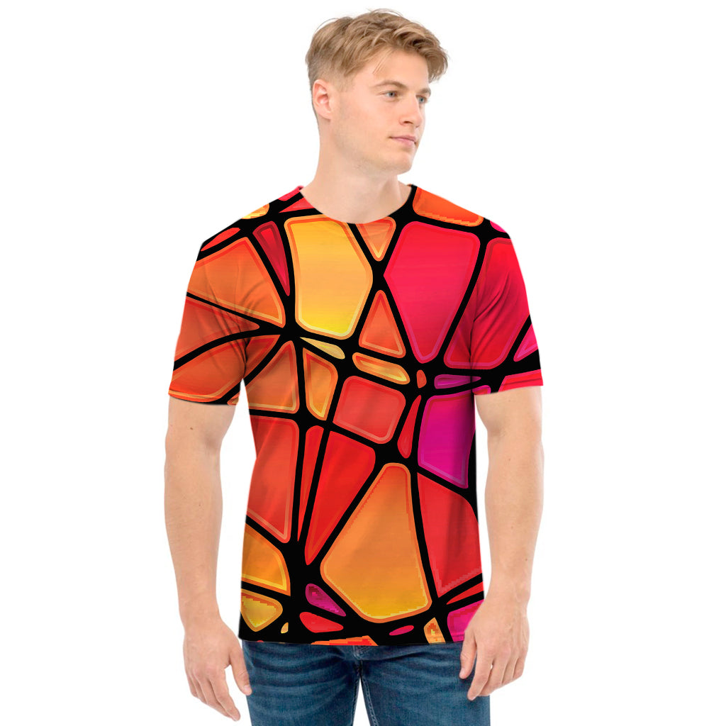 Stained Glass Mosaic Pattern Print Men's T-Shirt