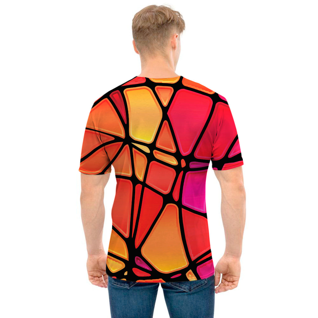 Stained Glass Mosaic Pattern Print Men's T-Shirt