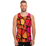 Stained Glass Mosaic Pattern Print Men's Tank Top