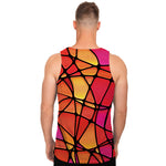 Stained Glass Mosaic Pattern Print Men's Tank Top