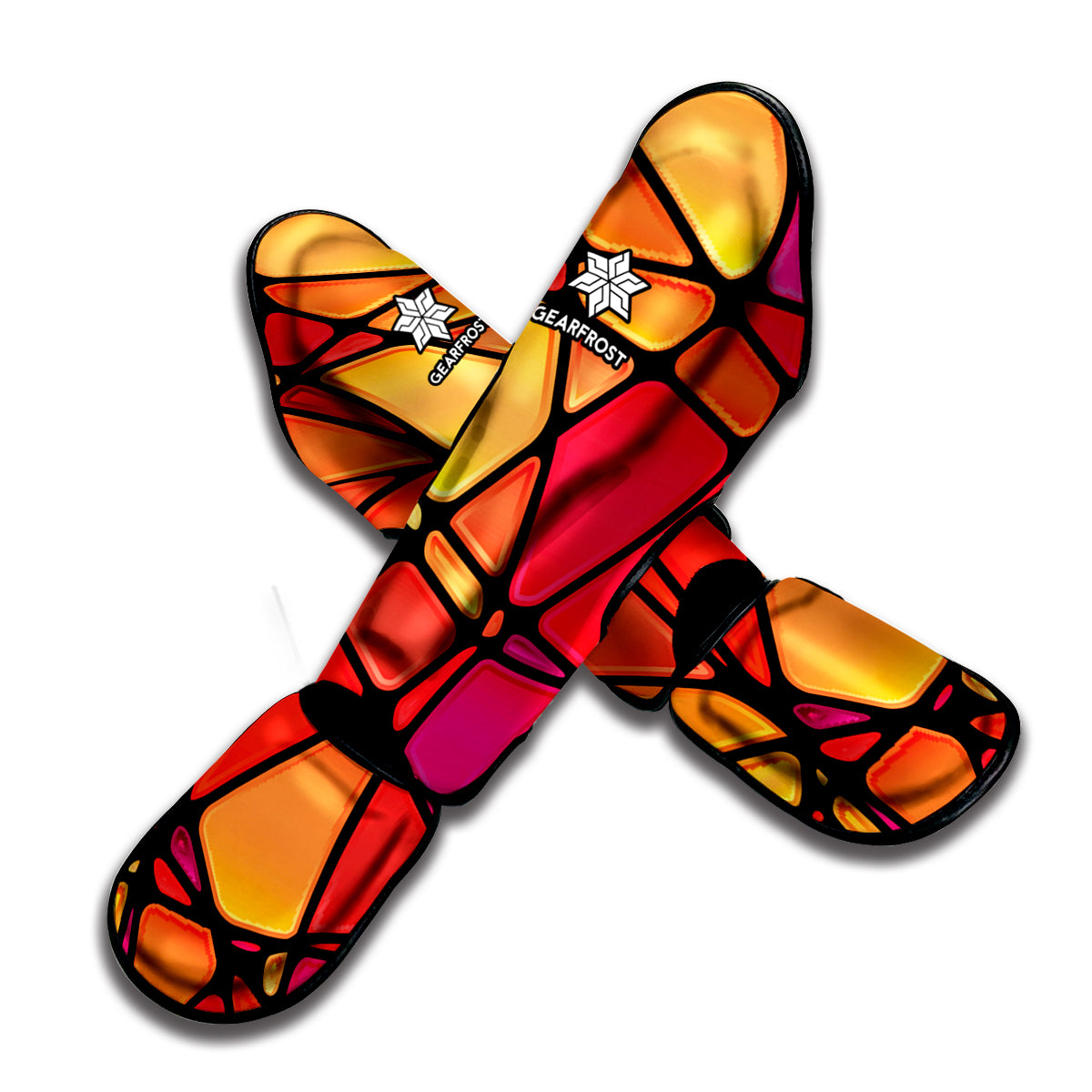 Stained Glass Mosaic Pattern Print Muay Thai Shin Guard