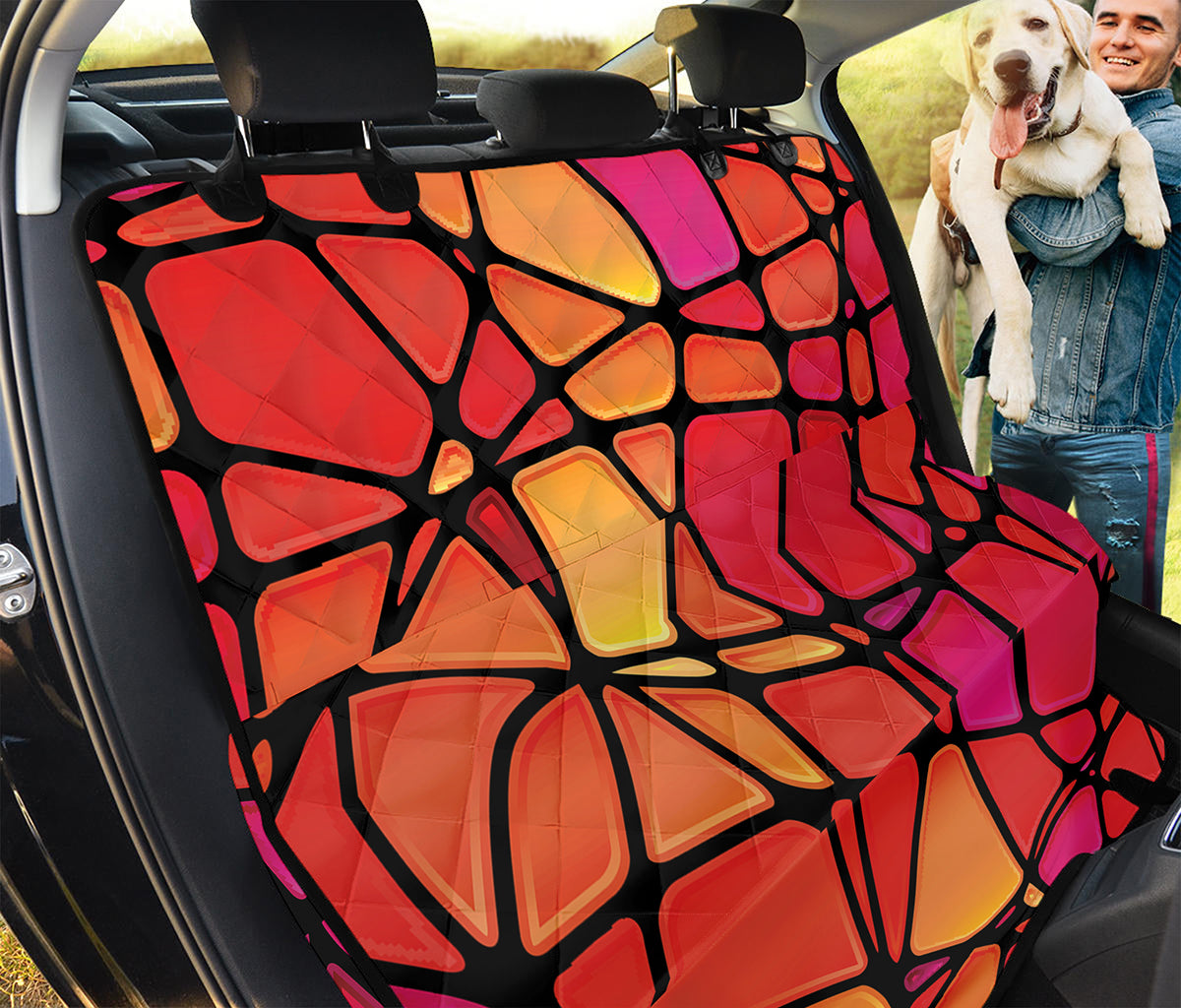 Stained Glass Mosaic Pattern Print Pet Car Back Seat Cover